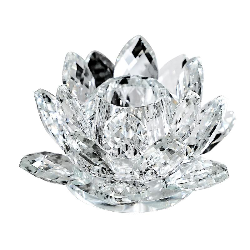 Hot Sale Exquisite Crystal Lotus Flower Jewelry Home Furnishings Large Crystal Lotus Flower Jewelry Craft Gifts