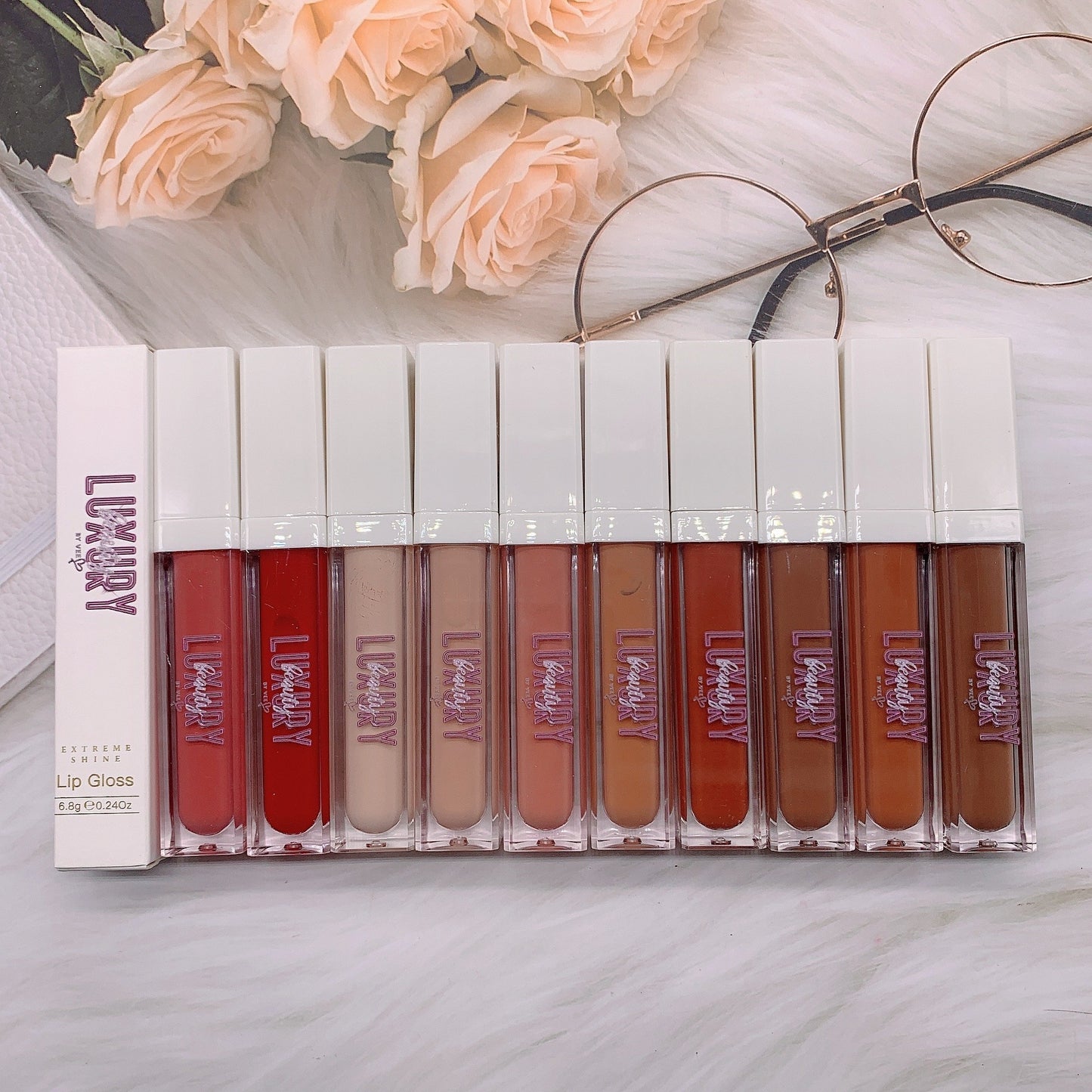 New Makeup Lip Gloss Cosmetics Liquid Vegetarian Organic Gloss Plump Fruit Nude Transparent Custom Private Label Lip Gloss