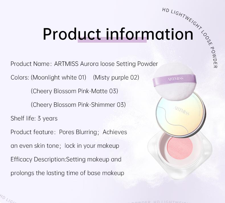 Private Label Vegetarian Oil Control Cosmetic Powder Matte Gloss Pink Waterproof White Translucent Cosmetic Loose Shaping Powder
