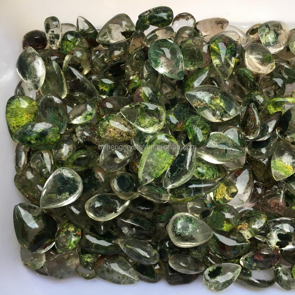 Wholesale Rare Natural Beautiful Green Ghost Phantom Quartz Water Drop Crystal Pendant
