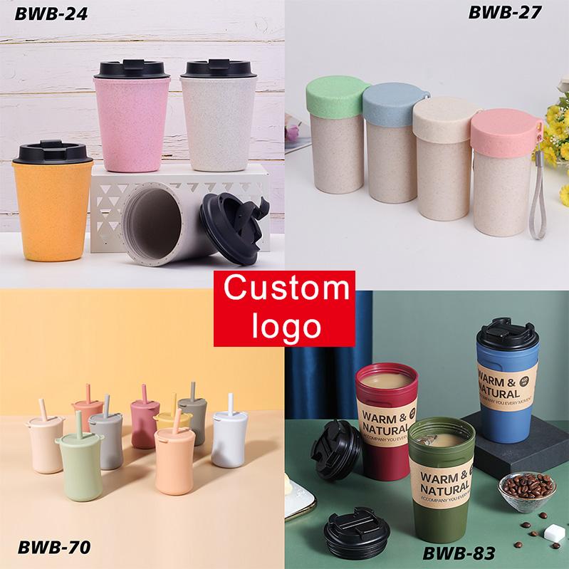 Custom Logo Gift Cup New 2024 Ceramic Logo Plastic Straw Stainless Steel Cup Variety Of Promotional Cups