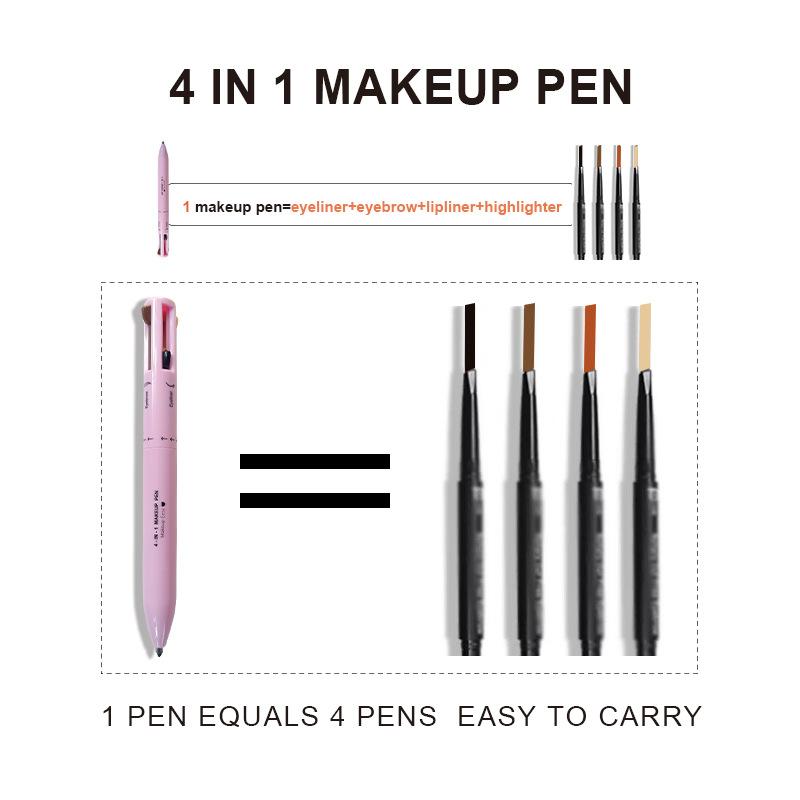 Multi-effect 4-in -1 Eyeliner Vegetarian Cruelty-free Black Waterproof Cream 4 Color Eyeliner Multifunctional Eyeliner