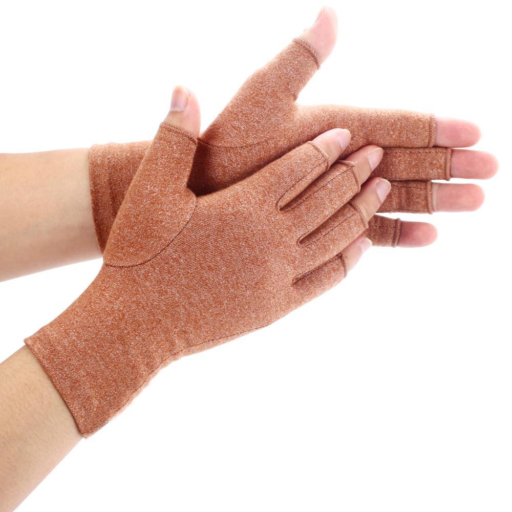 Colorful Stretch Soft Cotton Spandex Anti-Arthritis No-finger Compression Gloves