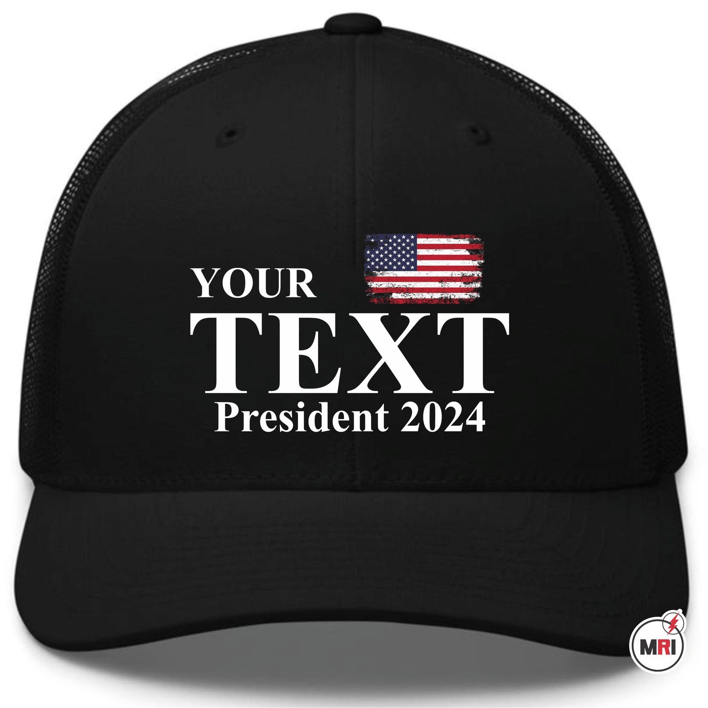 2024 Custom Election Men Baseball Cap 6 Panel Custom Logo And Design Solid Color Waterproof Snapshot Trucker Cap