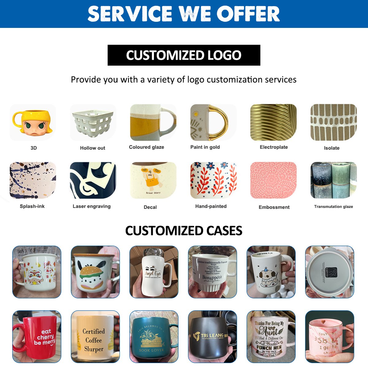 Custom 15 Oz Matte Ceramic Coffee Cup Wholesale Large Porcelain Drink Personalized Christmas Cup With Logo Printed Tea Cup
