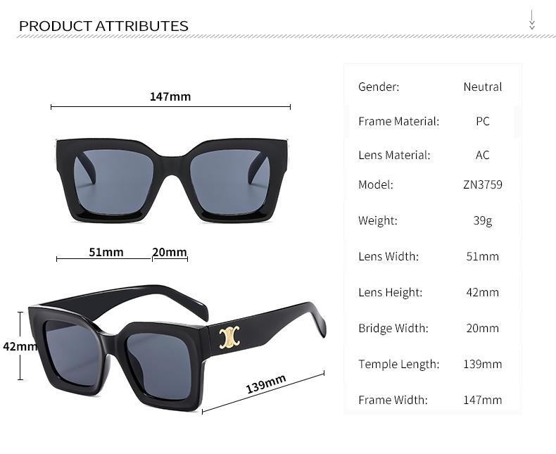 New Listing Retro Women Sunglasses Retro Style Brand Design Box Metal Decorative Sunglasses UV400