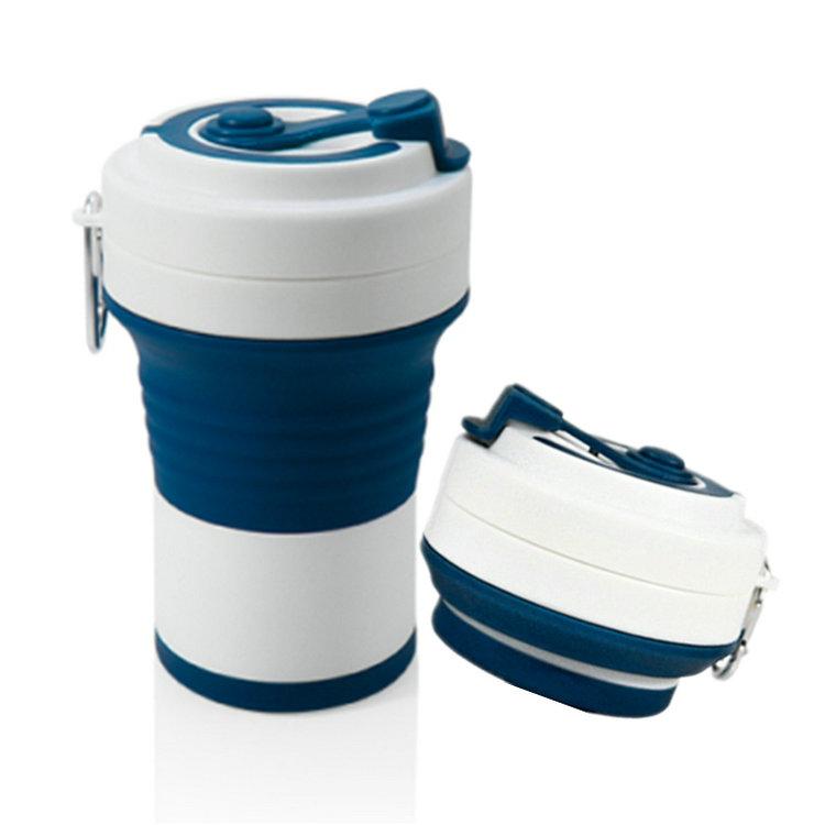 Customized Portable Eco Foldable 16 Oz 350 Ml 450 Ml 500 Ml 550 Ml Outdoor Travel Reusable Silicone Foldable Foldable Coffee Cup Mug