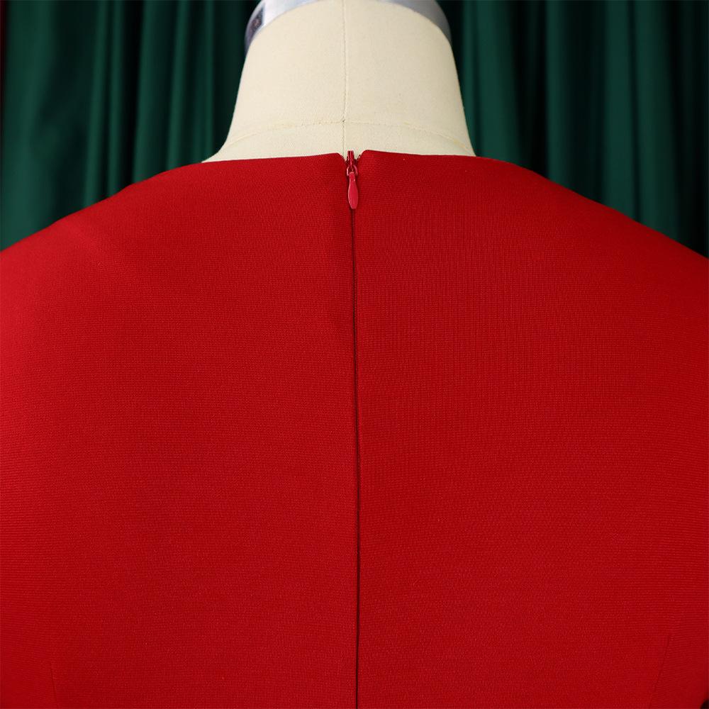 D444 Latest Design Autumn Dress Women Casual Long Sleeve Elegant Ruffled Ladies Office Dress Women Formal Work Career Dress