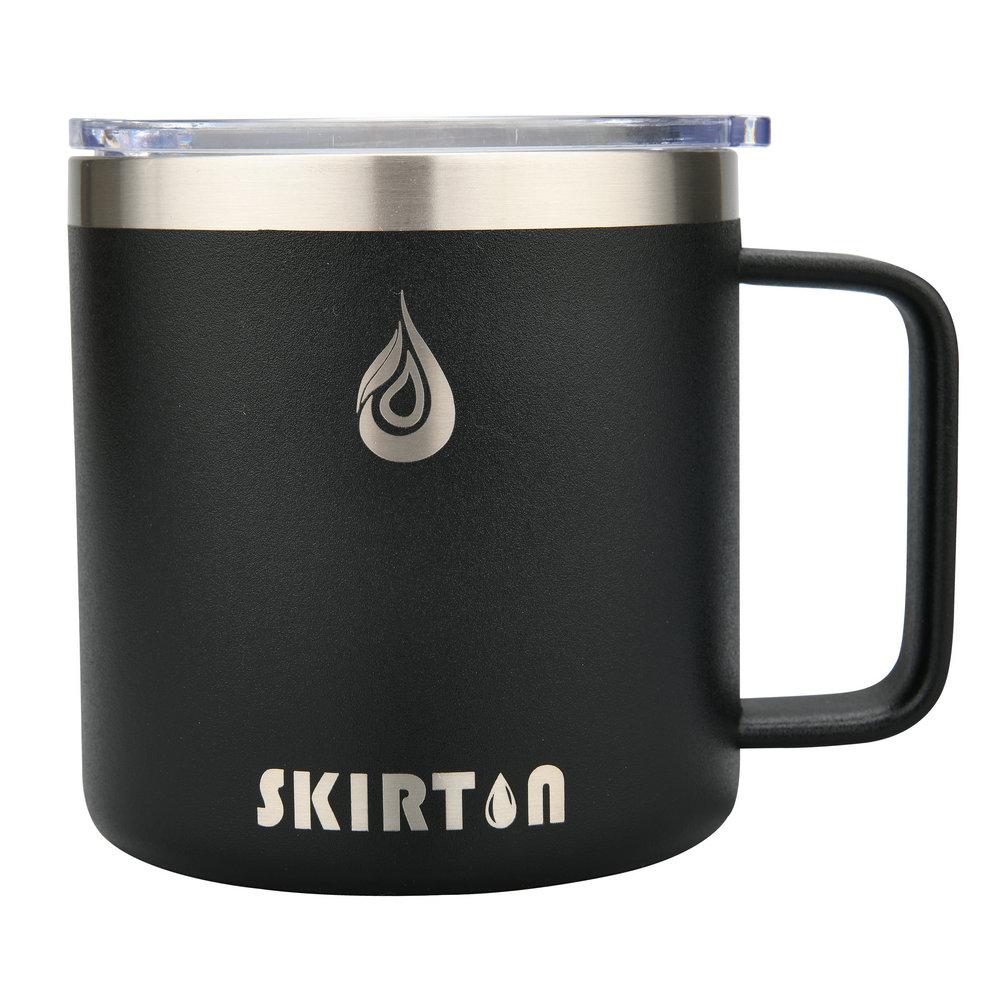 Custom Logo Camping Travel Double Wall 12 Oz 14 Oz Stainless Steel Cup Insulated Coffee Cup With Handle