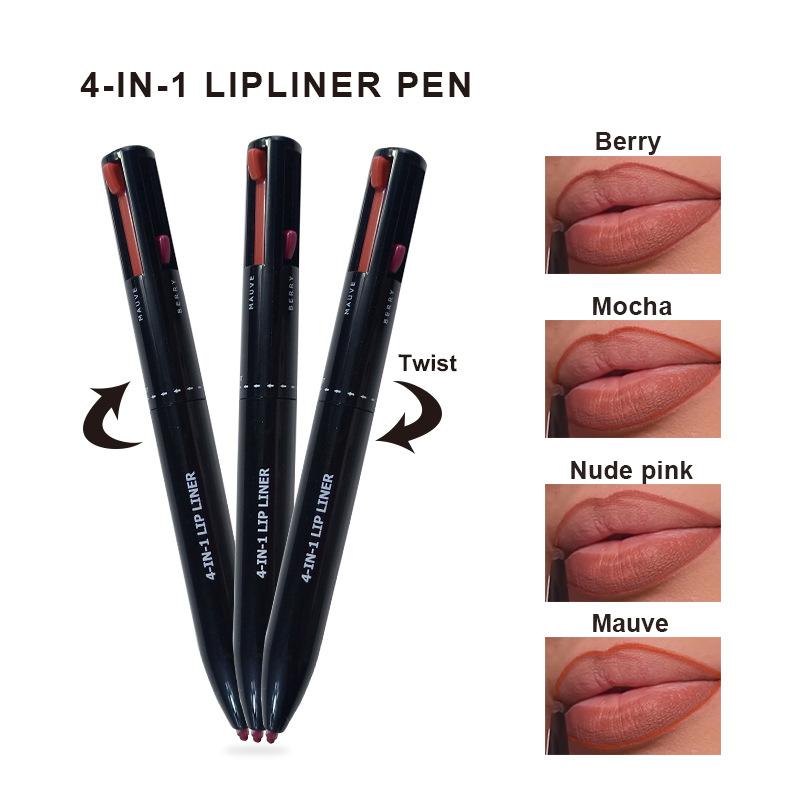 Multi-effect 4-in -1 Eyeliner Vegetarian Cruelty-free Black Waterproof Cream 4 Color Eyeliner Multifunctional Eyeliner