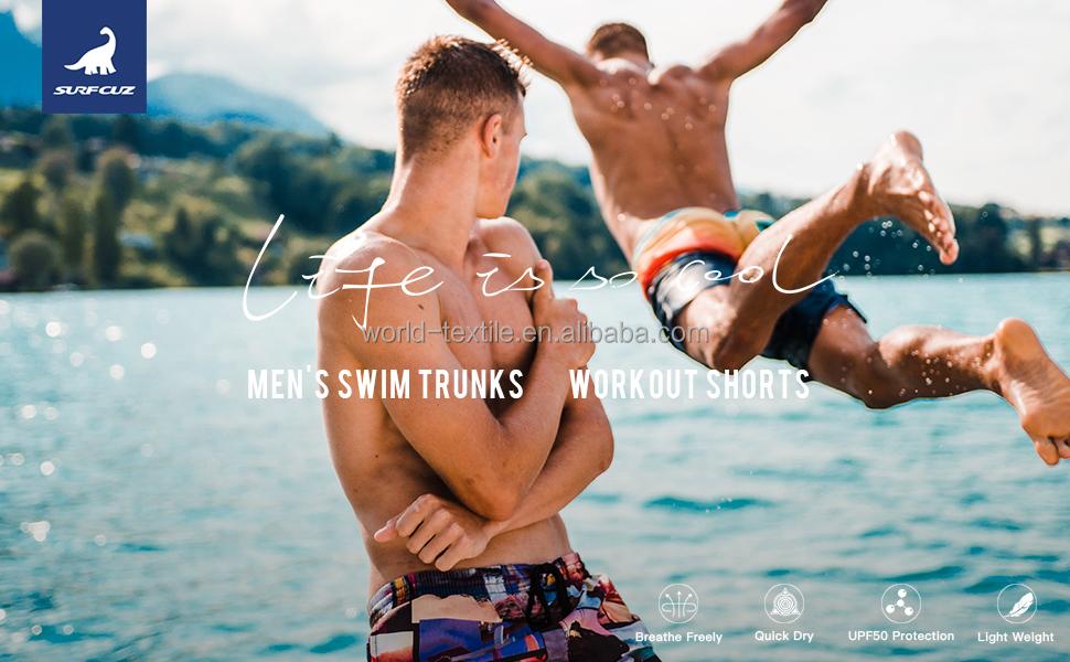 Customized OEM Men's Solid Color Swimming Trunks Quick Drying Board Swimming Trunks Eco-friendly Men's Summer Short Swimming Trunks