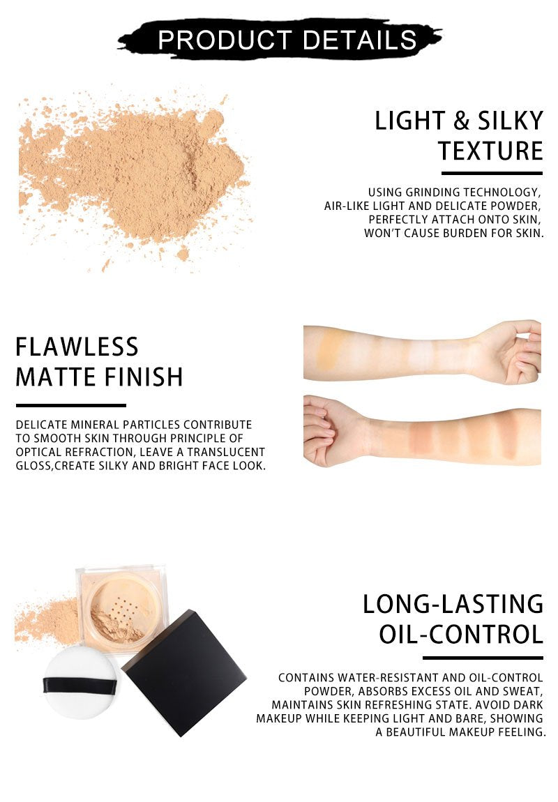 OCHAIN OEM Oil Control Waterproof Square Makeup Private Label Loose Styling Powder