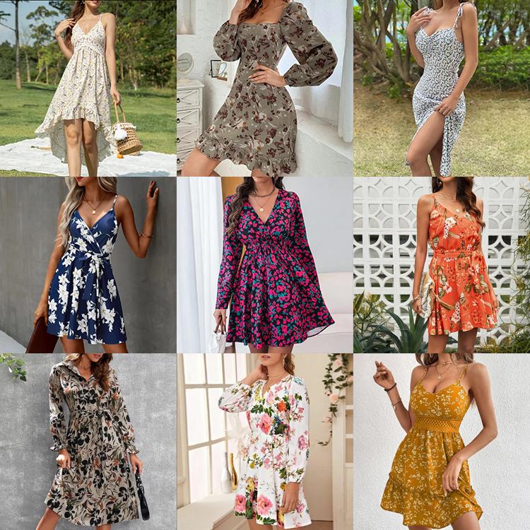 Hot Sale Spring Flower Fairy Dress Custom OEM Summer Vestibule Formal Sexy Party Elegant Casual Mini Short Women's Dress