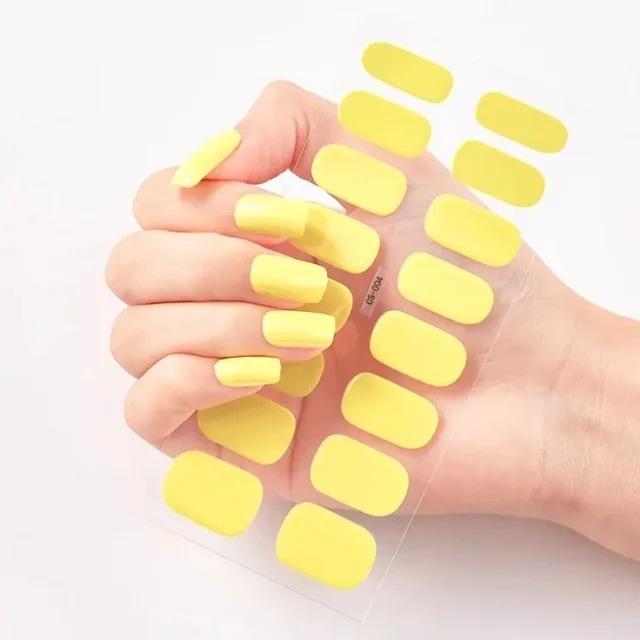 Waterproof Nail Gel Sticker Decal Semi-cured UV Lamp Gel Nail Sticker With UV Lamp, Durable