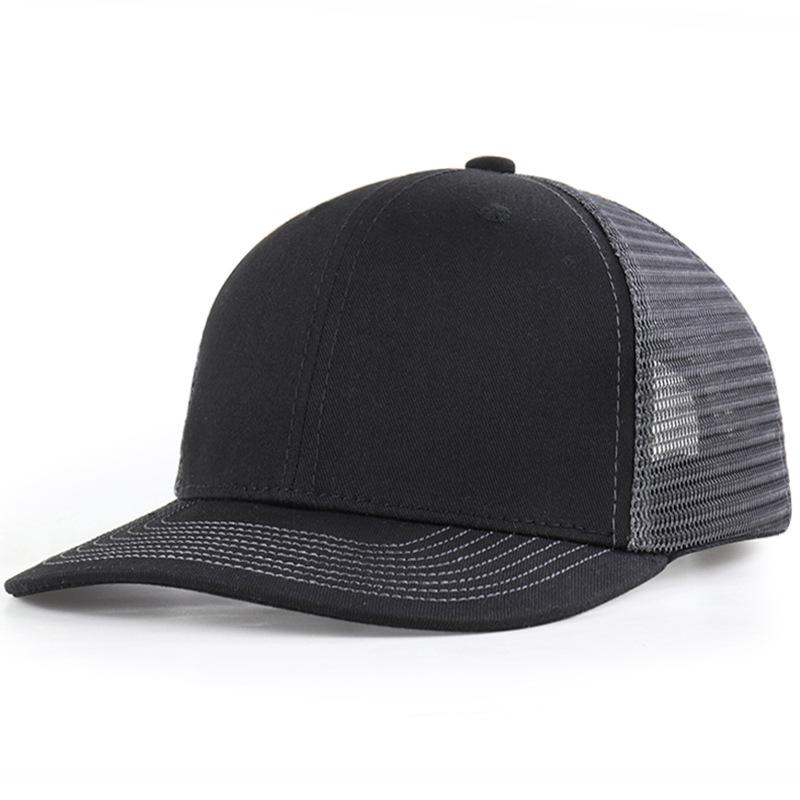 Customized Logo Unisex Blank Shape Fit Cap 112 Truck Drivers Cap High Quality Mesh Cap Ordinary Men's Sun Hat