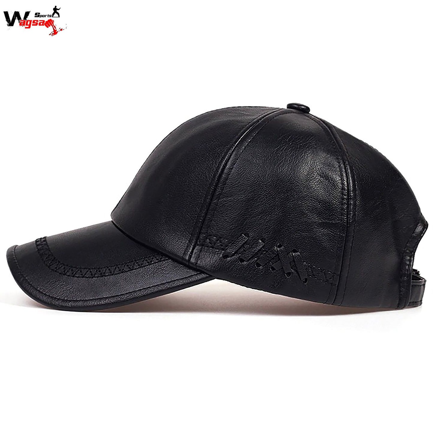 Fashion Solid Winter Leather Baseball Men's Autumn Color Warm Black Hat
