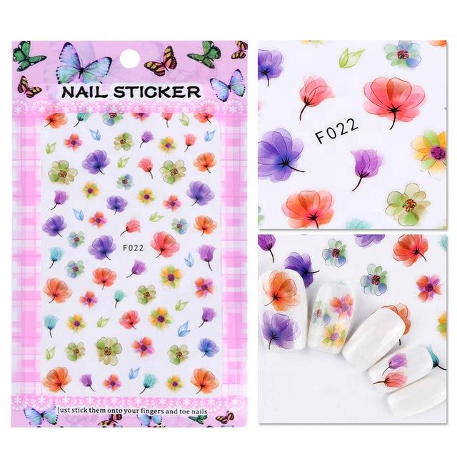 New Nail Art Stickers & Decals Packaging Flower Design And Fashion Custom 2d/3d Nail Art Stickers