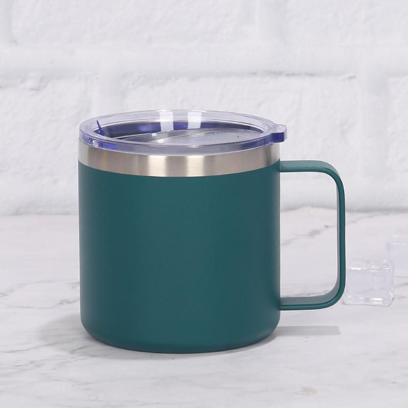 Custom Logo Camping Travel Double Wall 12 Oz 14 Oz Stainless Steel Cup Insulated Coffee Cup With Handle