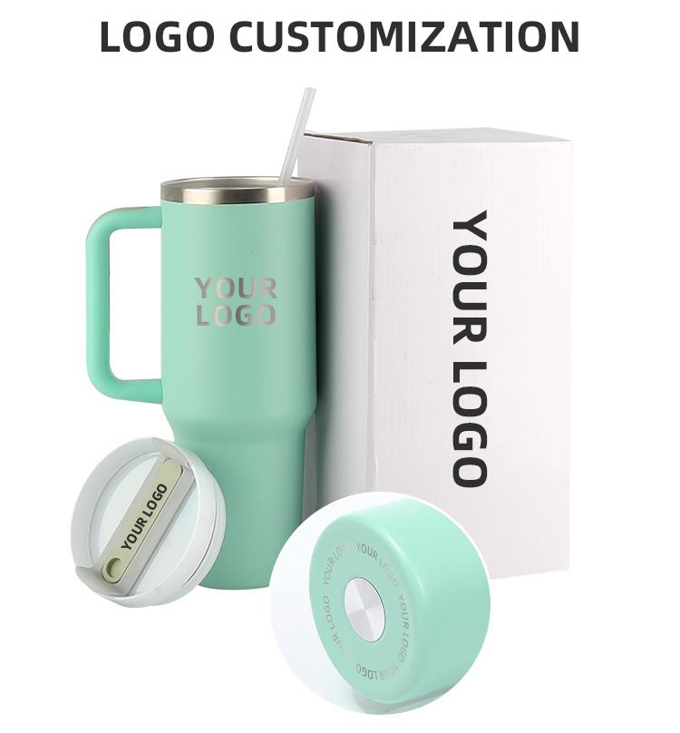 Ailingalaxy 40 Oz Travel Stainless Steel Vacuum Cup With Handle With Straw Personalized