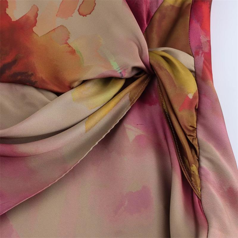 ZATRHMBM Autumn Women's Printed Long Dress 2024 New Fashion Slim A- Line Dress Elegant Women's Evening Dress