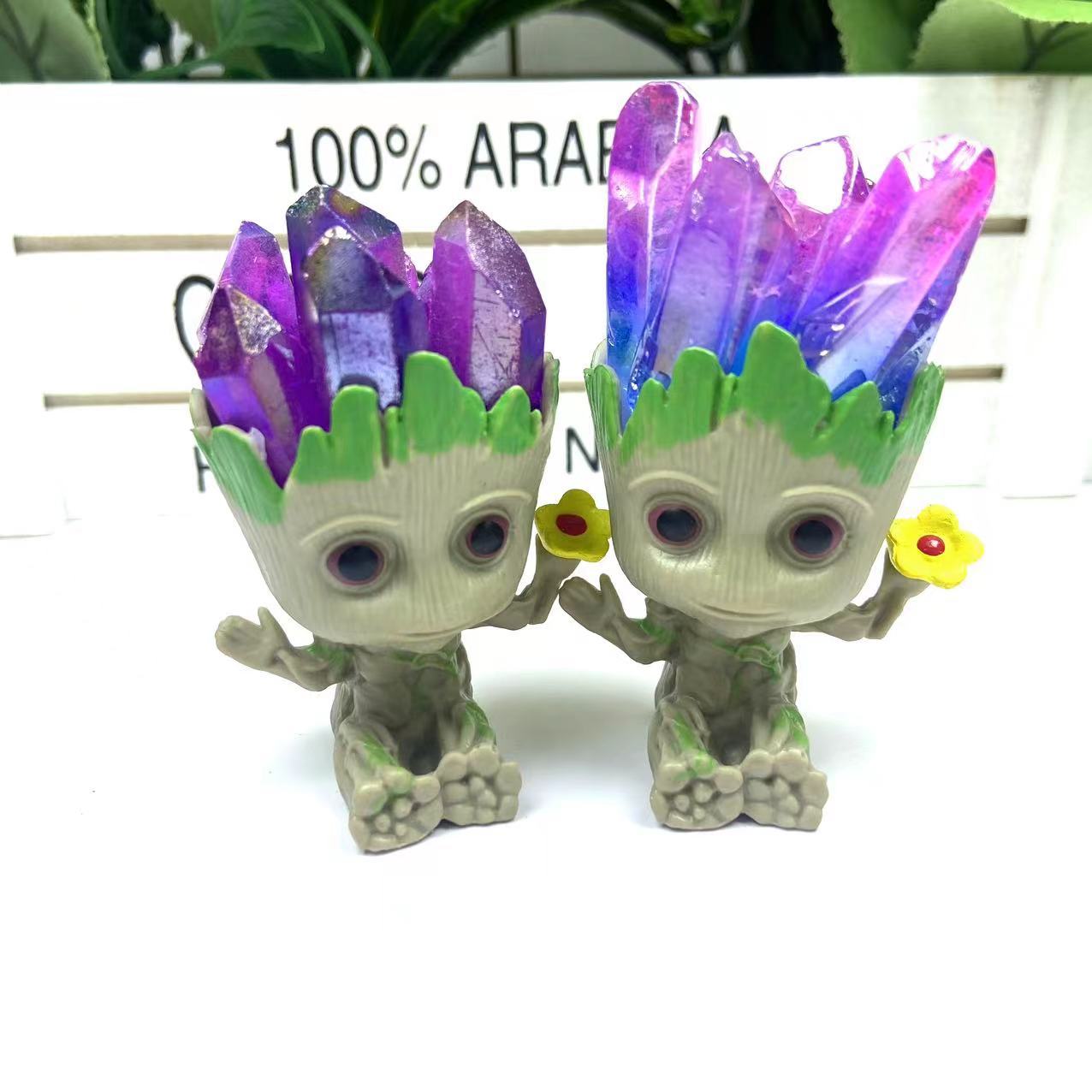 Hot Sale Natural Crystal Chip Crafts Groot Halo Crystal Crafts Home Decoration Gifts
