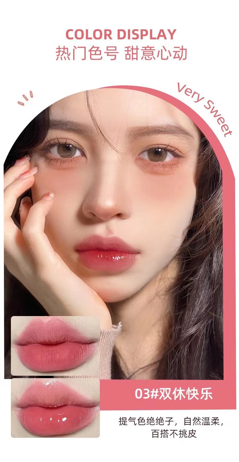 Double Lip Gloss Same Color Matte Gloss Velvet Sexy Red Liquid Lipstick Lip Gloss Lasting Lip Glaze Makeup