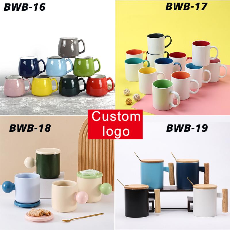 Custom Logo Gift Cup New 2024 Ceramic Logo Plastic Straw Stainless Steel Cup Variety Of Promotional Cups