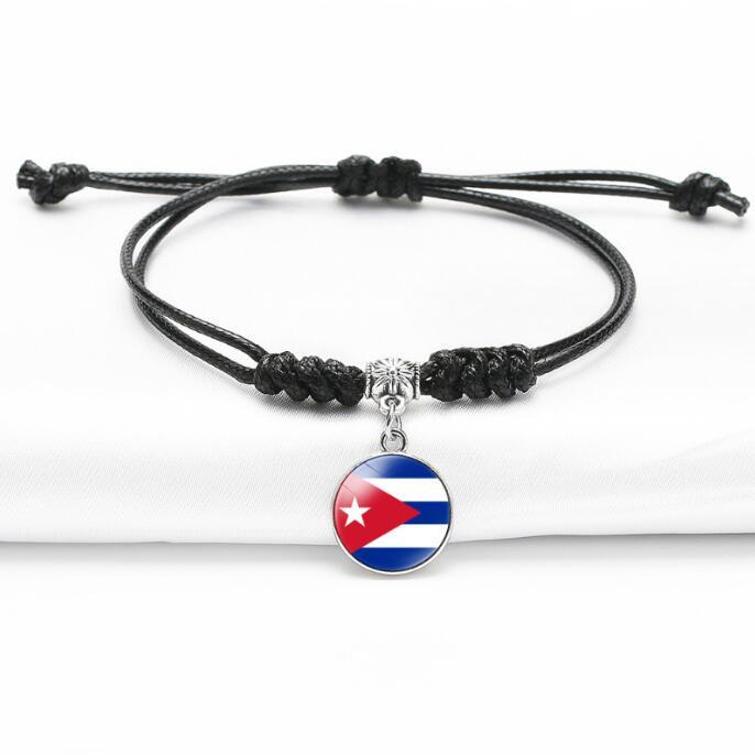 Wholesale New Handmade Braided Rope North American Flag Haiti Bracelet