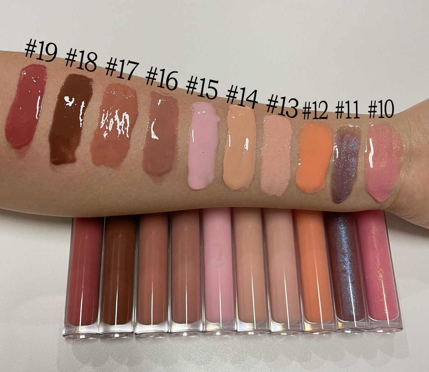 Custom Plump Gloss Lip Gloss Nude Brown Lip Gloss Transparent Glitter Lip Gloss Private Label