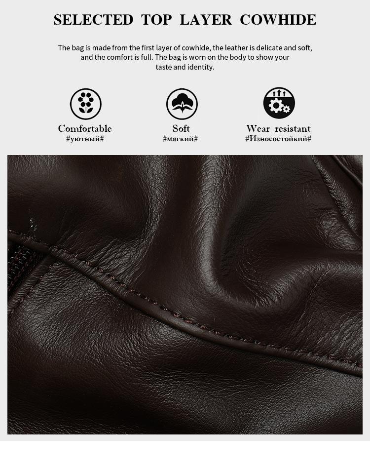 MARRANT Shoulder Bag Men's Outdoor Travel Camping Backpack Genuine Leather Men's Crossbody Sling Bag Genuine Leather Men's Chest Bag