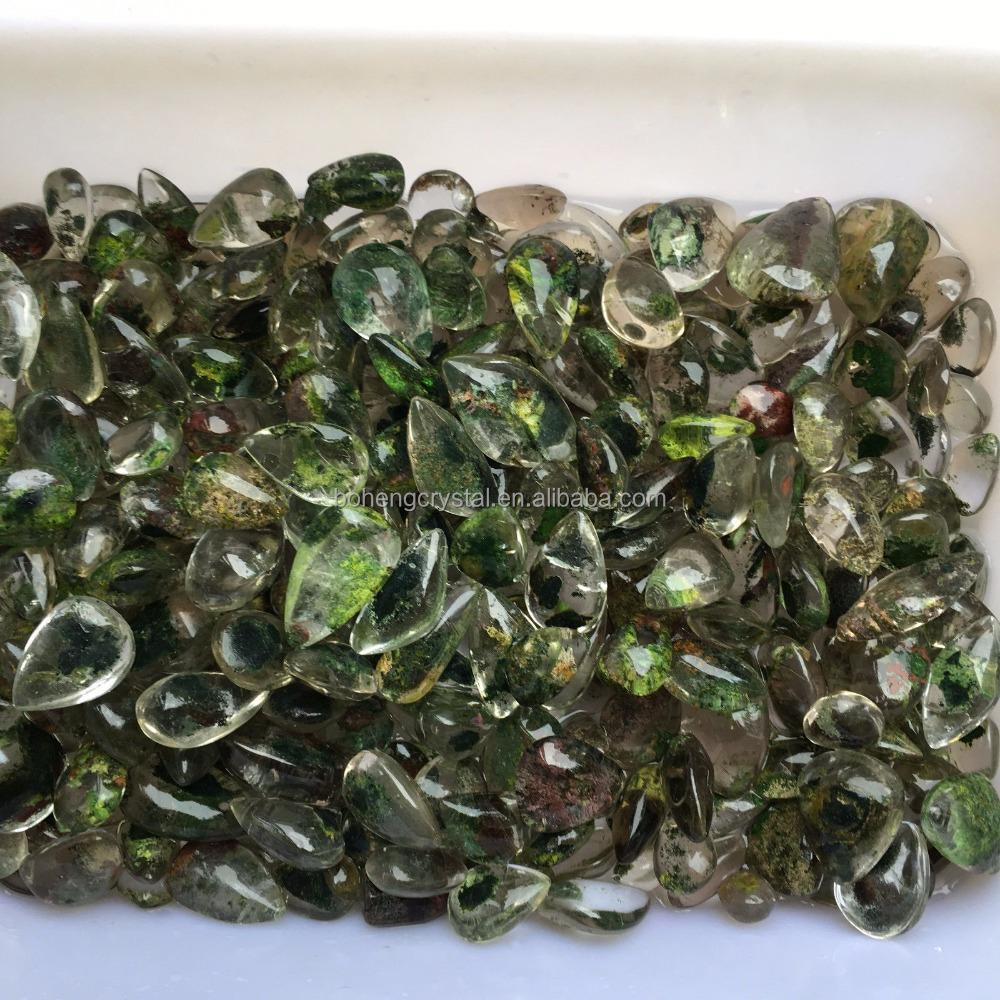 Wholesale Rare Natural Beautiful Green Ghost Phantom Quartz Water Drop Crystal Pendant