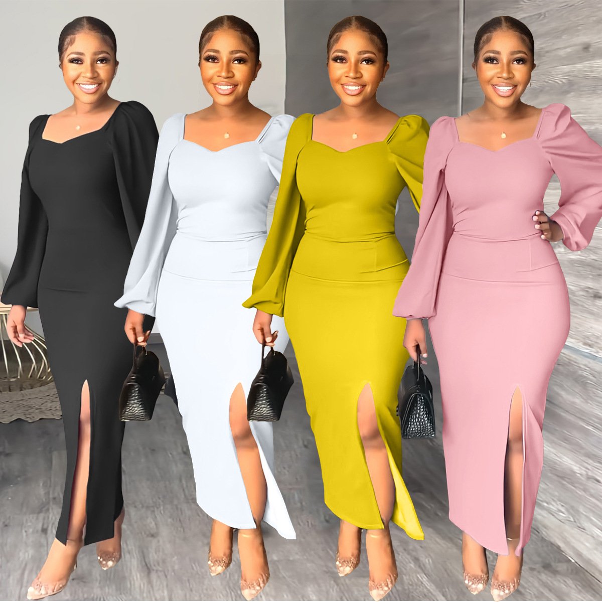Women's Office Elegant Dress Design Women's Women's Business Dress Long Sleeve Women's Formal Work Clothes