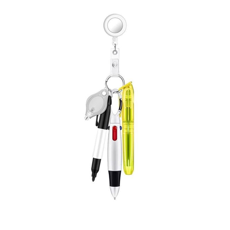 Assemble Multi-function Nurse Pen Set Clip Badge Holder Retractable Custom Nurse Pen Badge Reel Nurse Doctor Gift