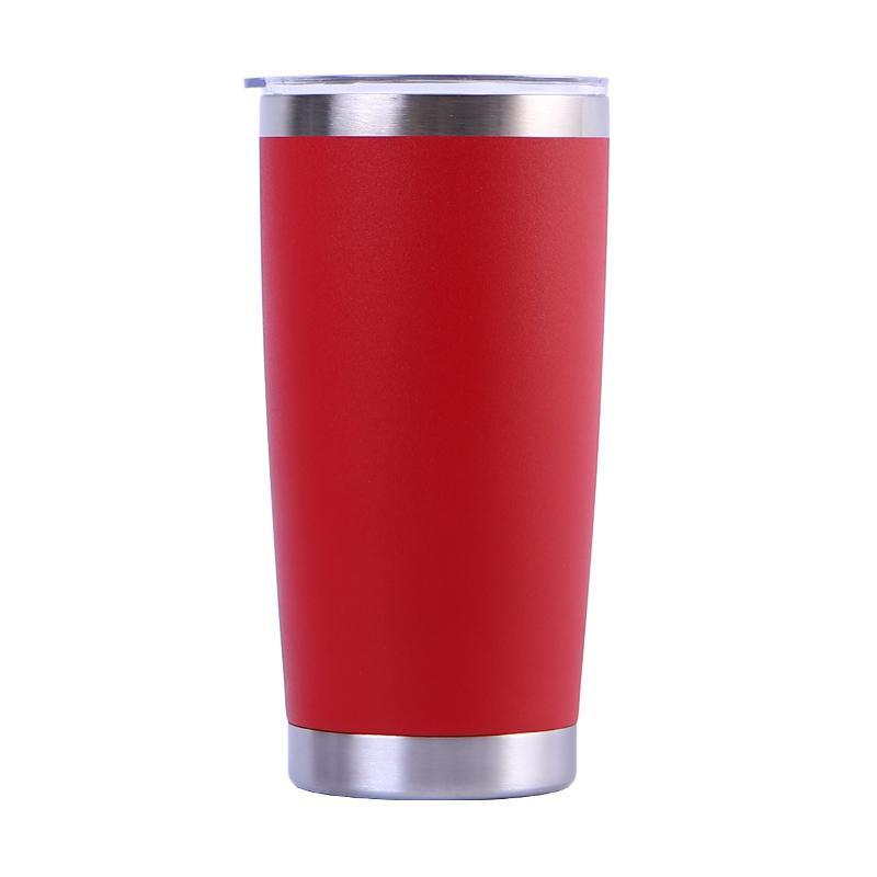 Custom Logo Powder Coated Metal Cup Double Wall Vacuum Insulated Stainless Steel 20 Oz 30 Oz Car Tumbler Cup Travel Coffee Mug