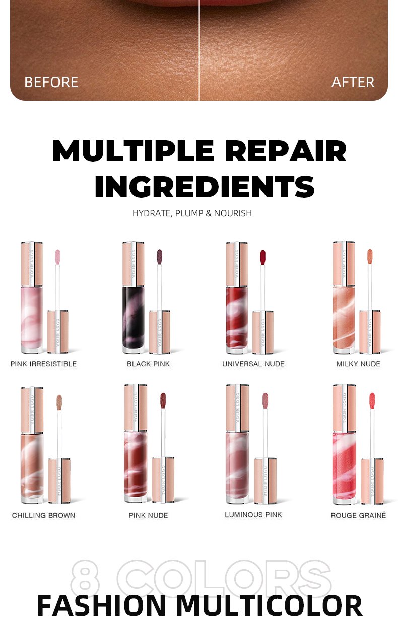 Perfecto Rose Liquid Cream Lip Gloss Waterproof Matte Lip Balm With Customizable Logo Fashion Design Mineral Lip Gloss Label