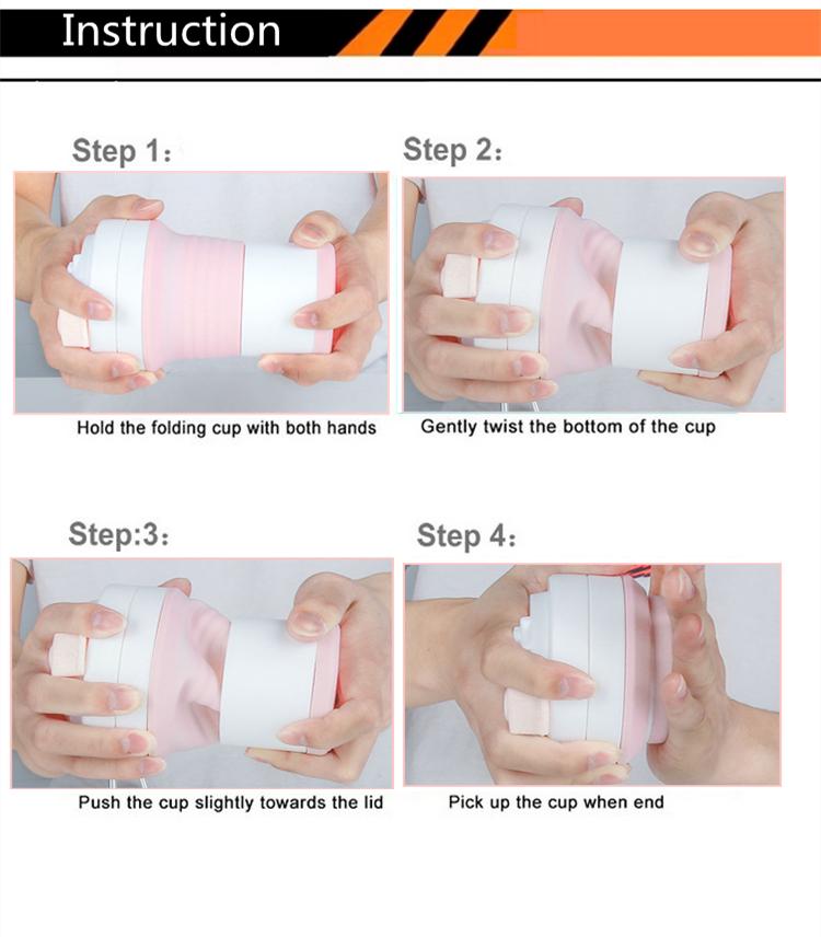 Customized Portable Eco Foldable 16 Oz 350 Ml 450 Ml 500 Ml 550 Ml Outdoor Travel Reusable Silicone Foldable Foldable Coffee Cup Mug