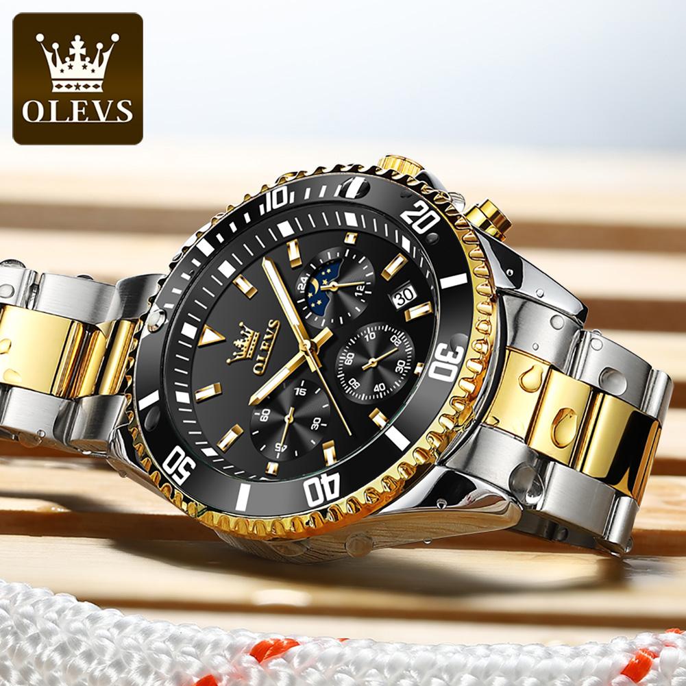 OLEVS 2870 Custom Waterproof Sports Watch Men's Business Watch Luminous Fashion Men's Wrist Stainless Steel Quartz Watch