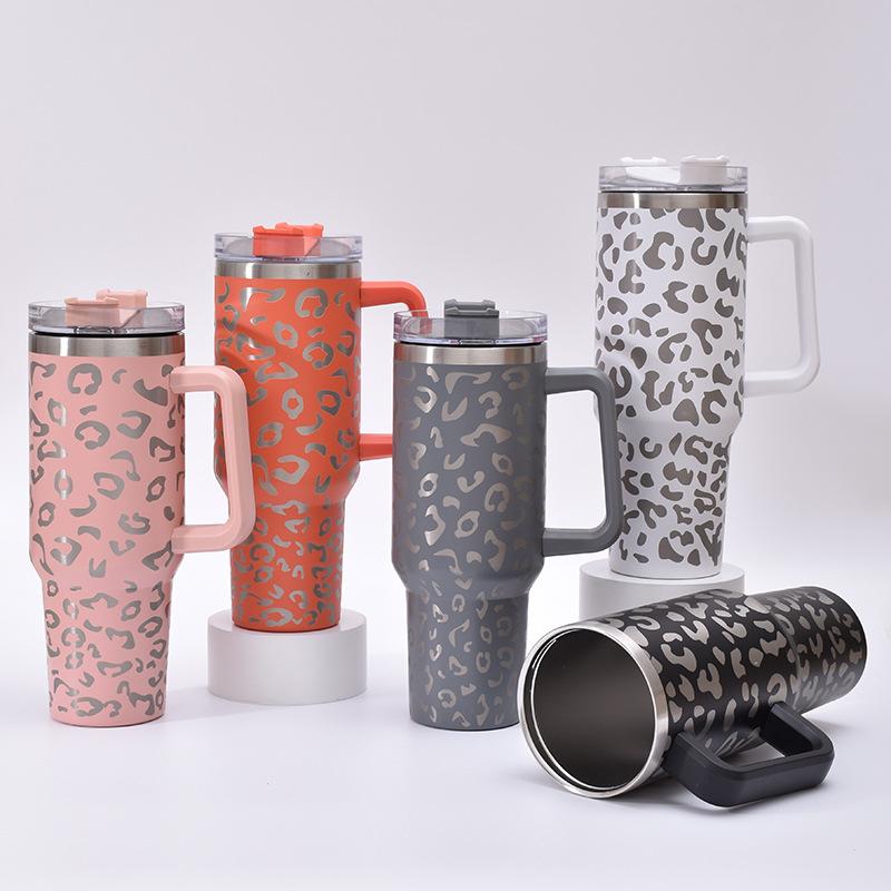 Ailingalaxy 40 Oz Travel Stainless Steel Vacuum Cup With Handle With Straw Personalized