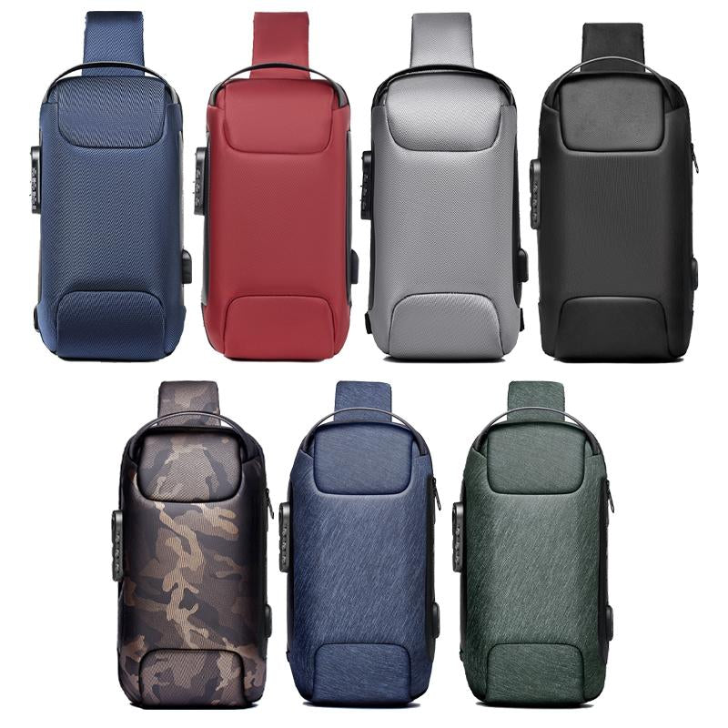 Anti-theft Men's Chest Bag Good Shape Beautiful Waterproof USB Rechargeable Crossbody Bag