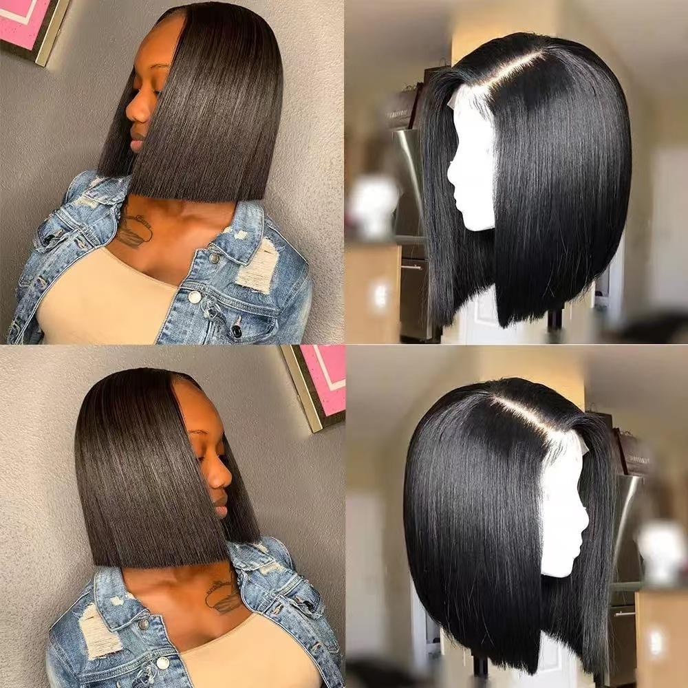 No Glue Straight Wave Wave Real Brazil Hair Set 13*4 Lace Front Kink Texture Light Brown High Definition Lace Remy Hair Grade Raw Material