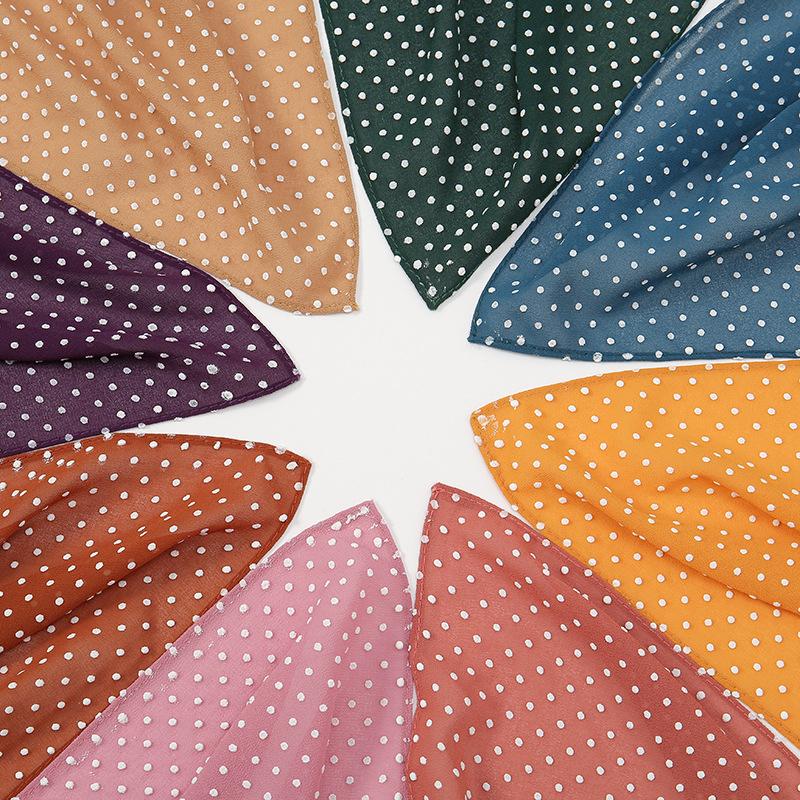 New Solid Color Foam Dot Chiffon Veil Monochrome Breathable Dot Long Veil Sunscreen Shawl Decoration Wholesale