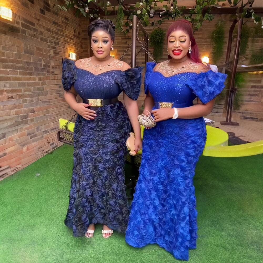 New Rhinestone Sequins African Costume Church Women Women's Dress Embroidery African Design Dress Mesh Women's Dress Women's Dress