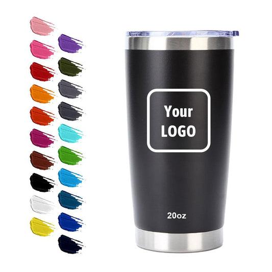 Custom 20 Oz Double Wall Vacuum Insulated Car Cup Powder Coated Tumbler Vacuum Cup Hot Stainless Steel Coffee Cup With Lid