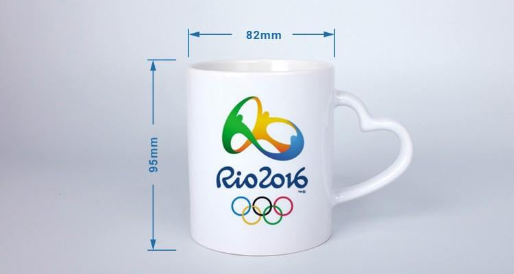 Hot Sale White Mug Blank Coated Coffee Cup Sublimation Blank 11 Oz Ceramic Custom Logo Heart Handle Mug