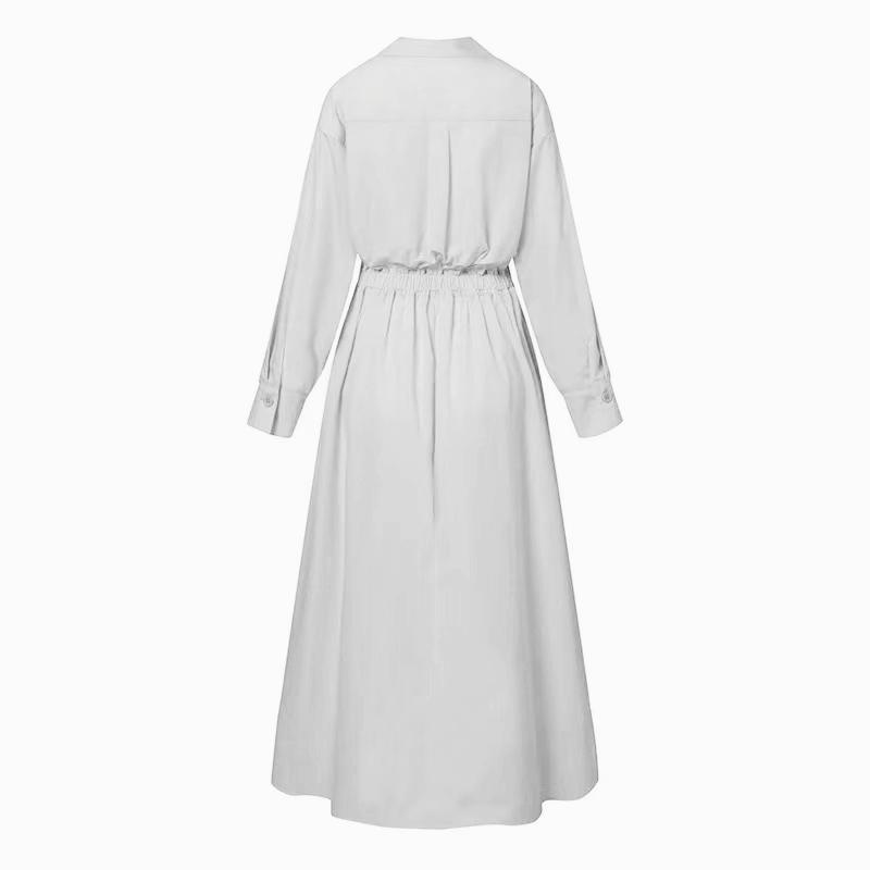 S-2XL Autumn Long Sleeve Dot Print Elegant Maxi Women's Casual V-neck Shirt Party Long Dress Nightdress Women