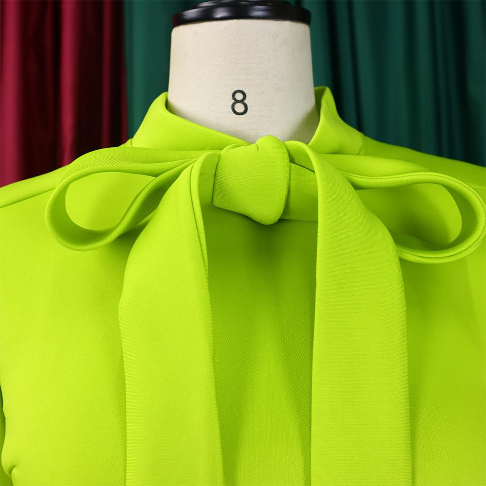 New Women's Elegant Elegant Women's Puff Cuff Large Skirt High Waist Women's Office Dress