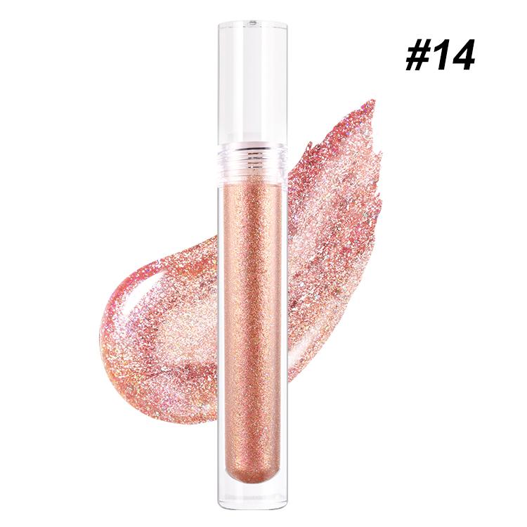 Wholesale OEM Diamond Lip Gloss Makeup High Gloss Hologram Glitter Lip Gloss