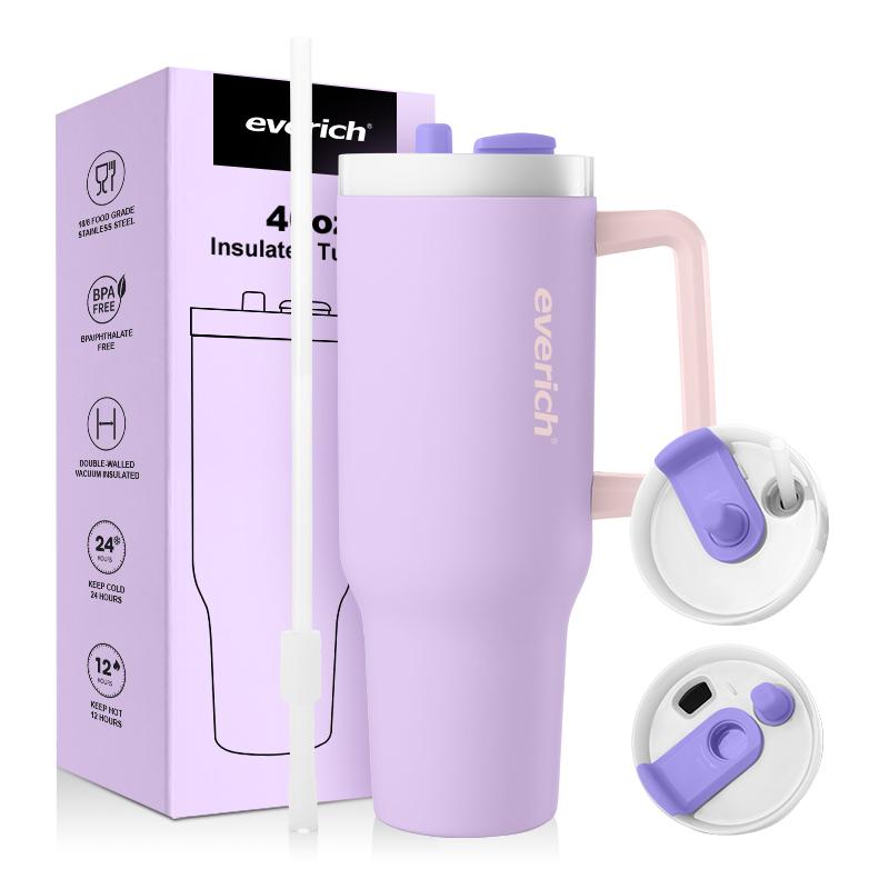 Custom Logo 40 Oz Cup Tumbler Stainless Steel Outdoor Travel Mug With Handle And Straw