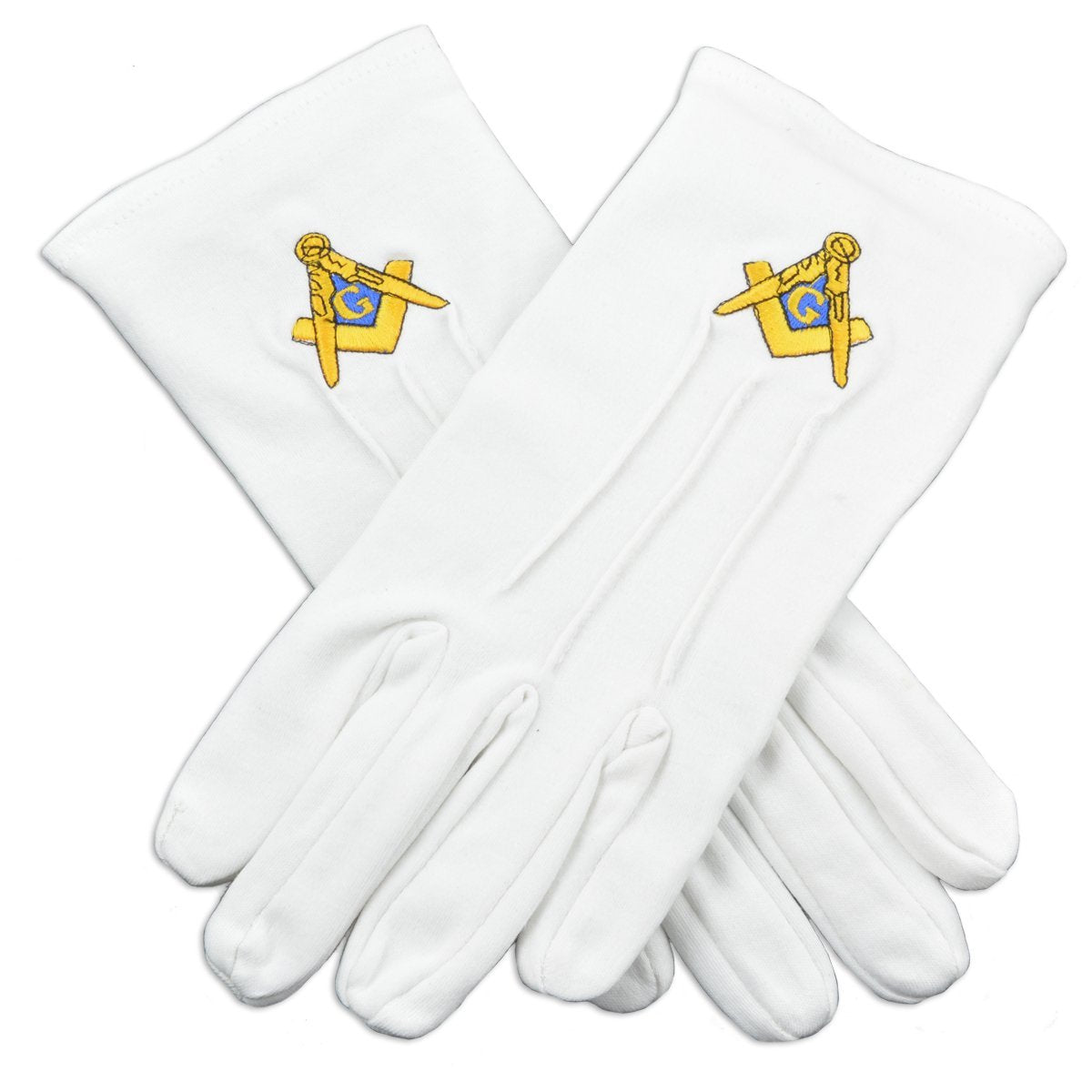 Formal Cotton Gloves Embroidered Masonic Gloves