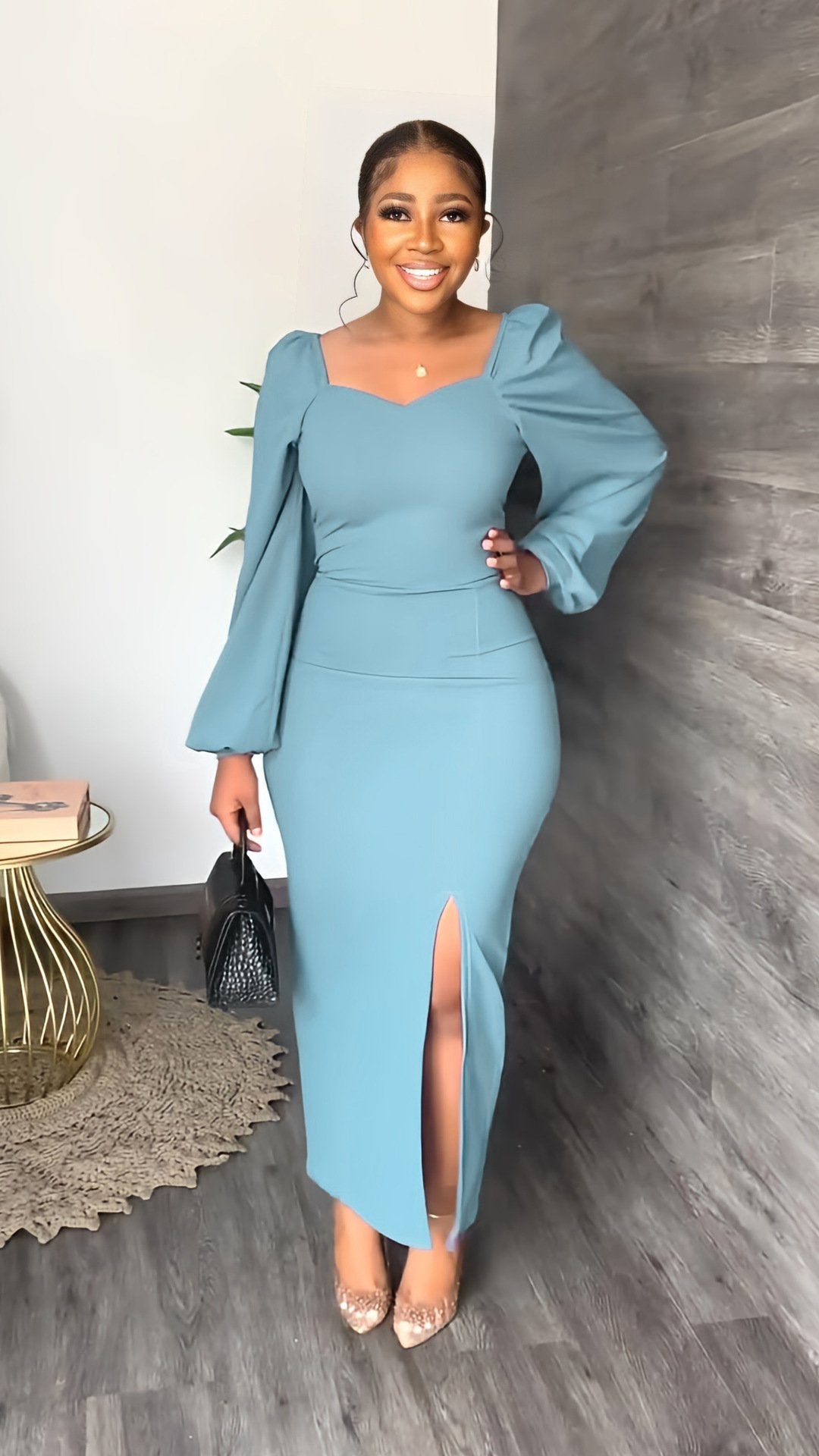 Wholesale Women Elegant Long Sleeve Midi Women